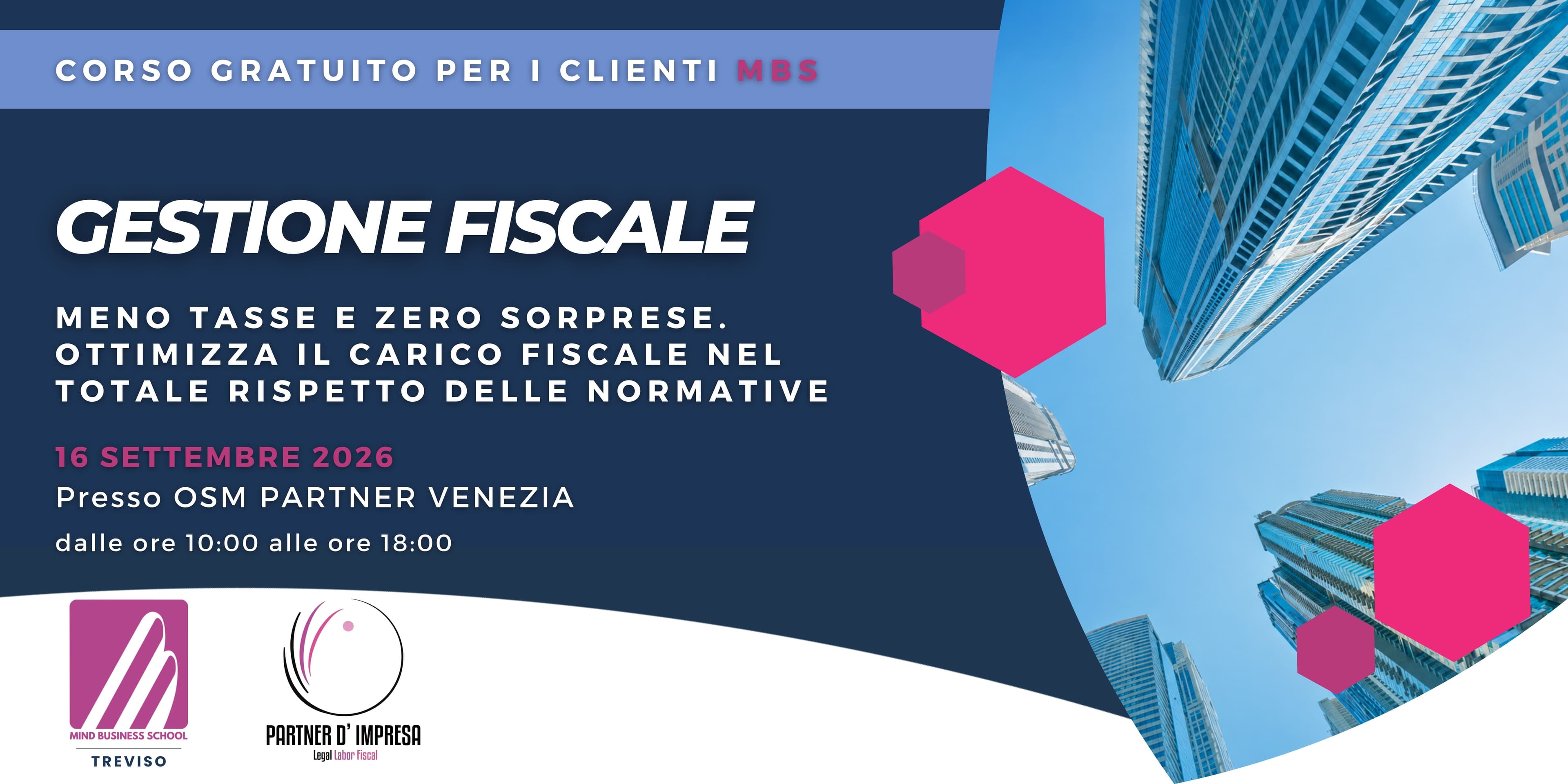 Corso di Gestione Fiscale per clienti MBS by Partner d’Impresa